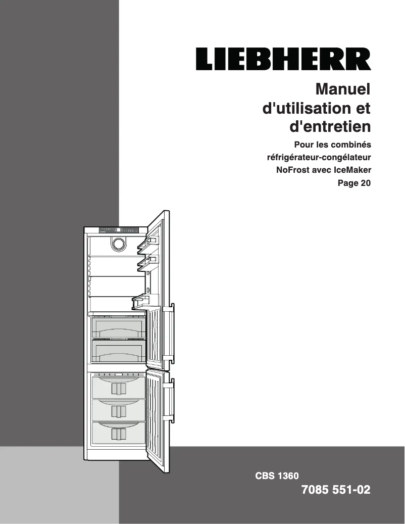Page 1 de la notice Manuel utilisateur Liebherr CBS 1360