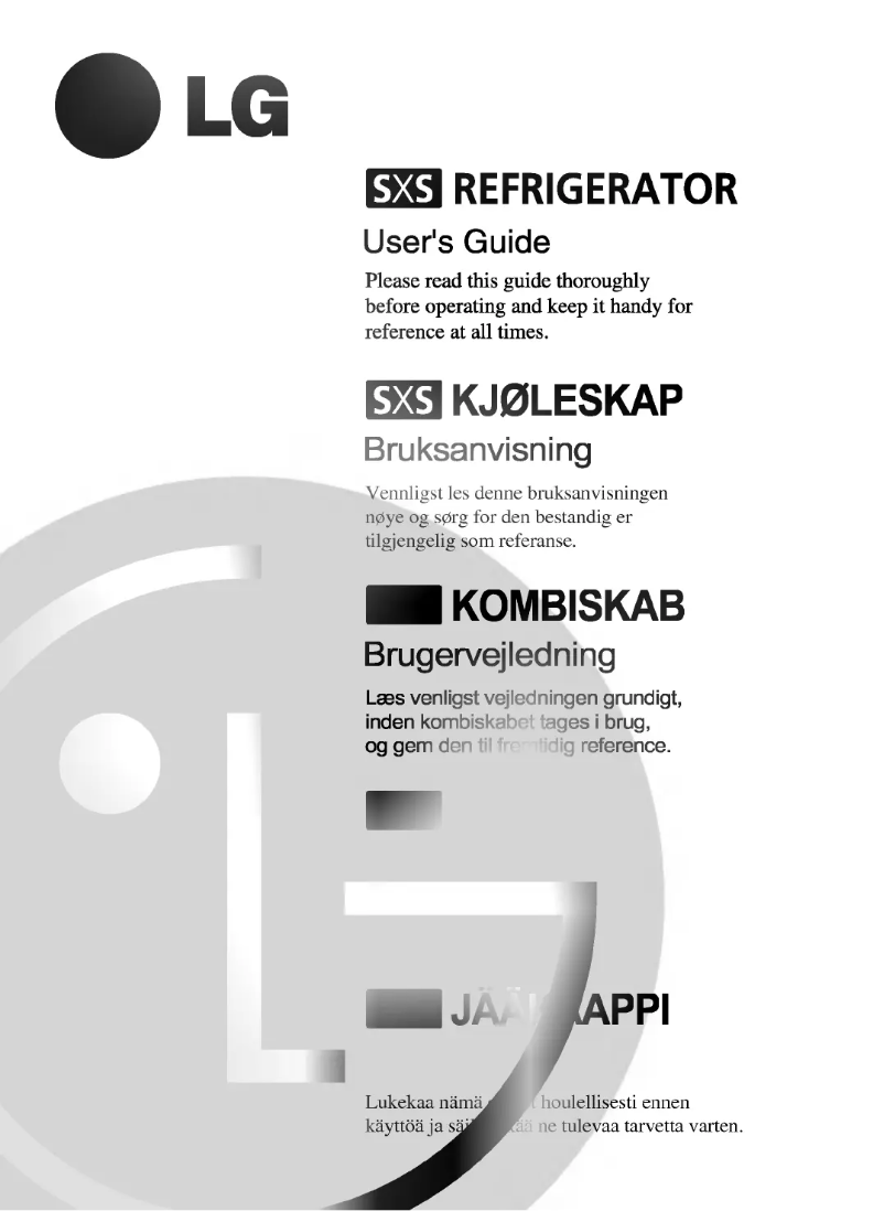 Page 1 de la notice Manuel utilisateur LG GR-P207TR