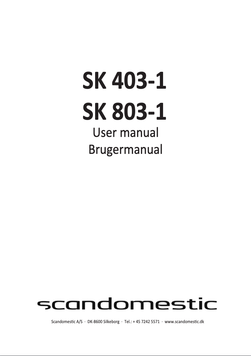 Image de la première page du manuel de l'appareil SK 803