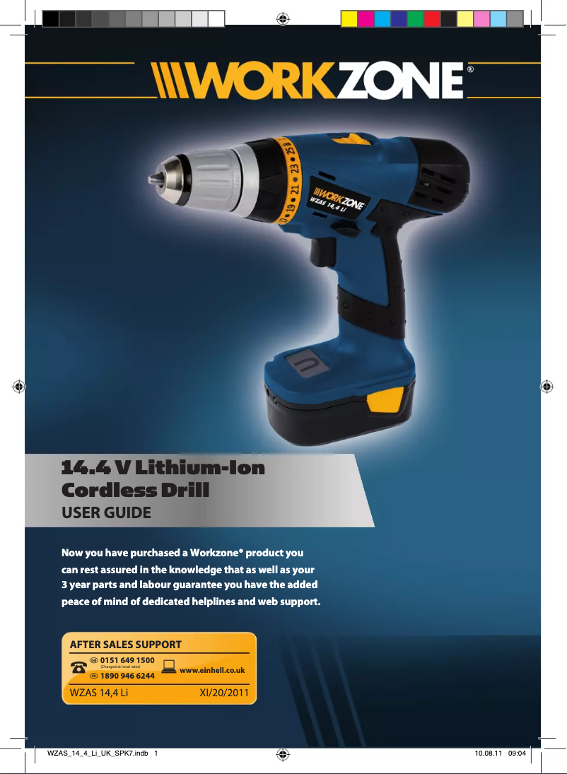 Page n°1 - Manuel utilisateur Workzone WZAS 144