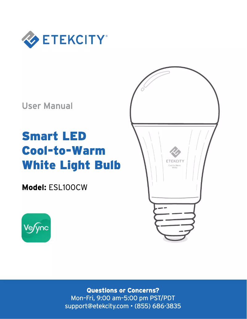 Page n°1 - Manuel utilisateur Etekcity ESL100CW