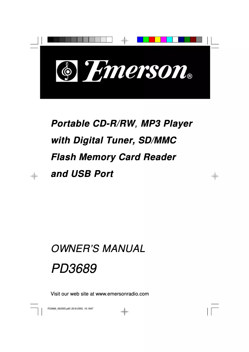 Page n°1 - Manuel utilisateur Emerson PD3689
