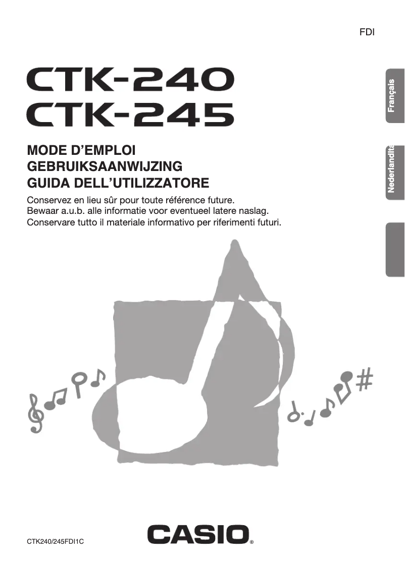 Page n°1 - Manuel utilisateur Casio CTK-240