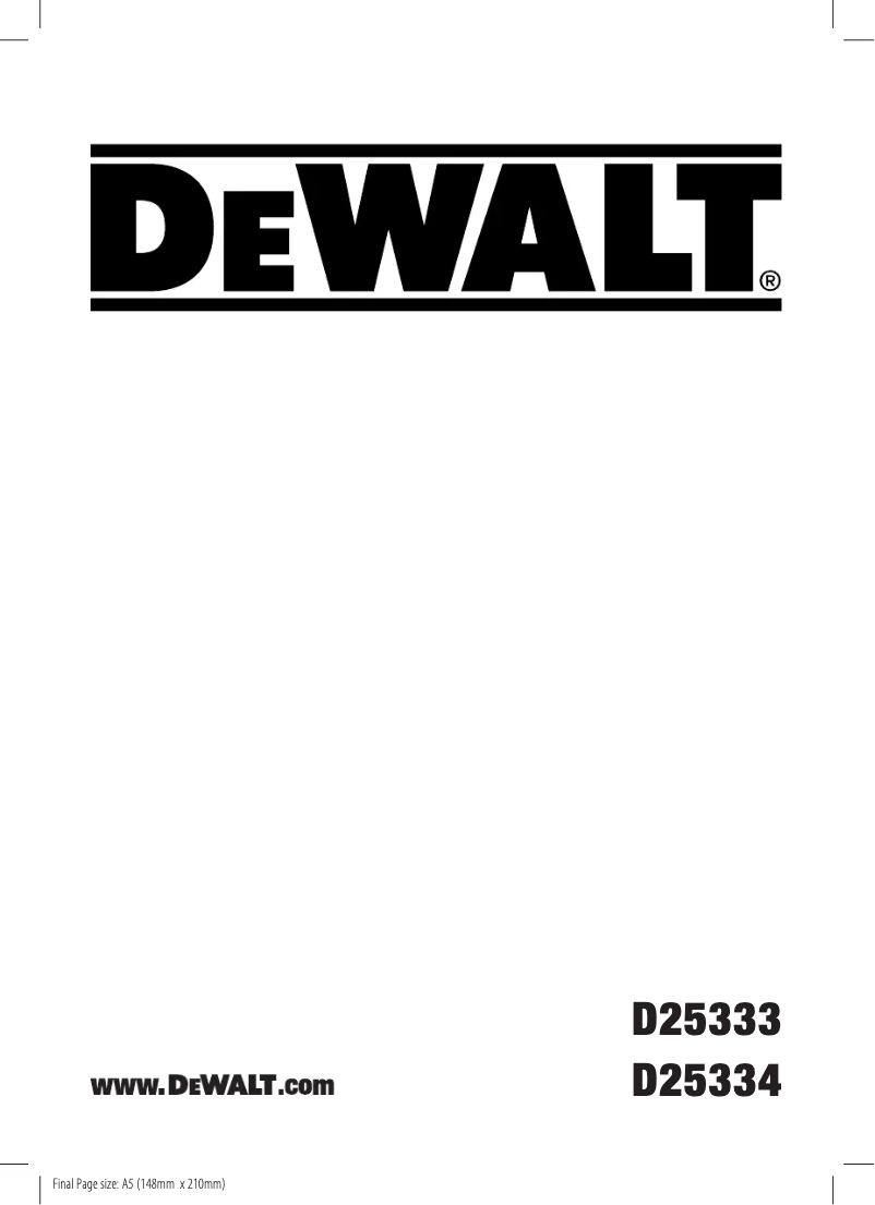 Page 1 de la notice Manuel utilisateur DeWalt D25333