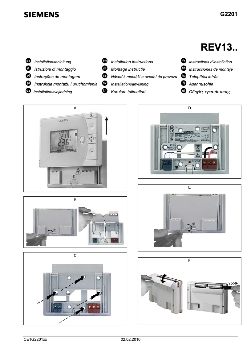 Page n°1 - Manuel utilisateur Siemens REV13