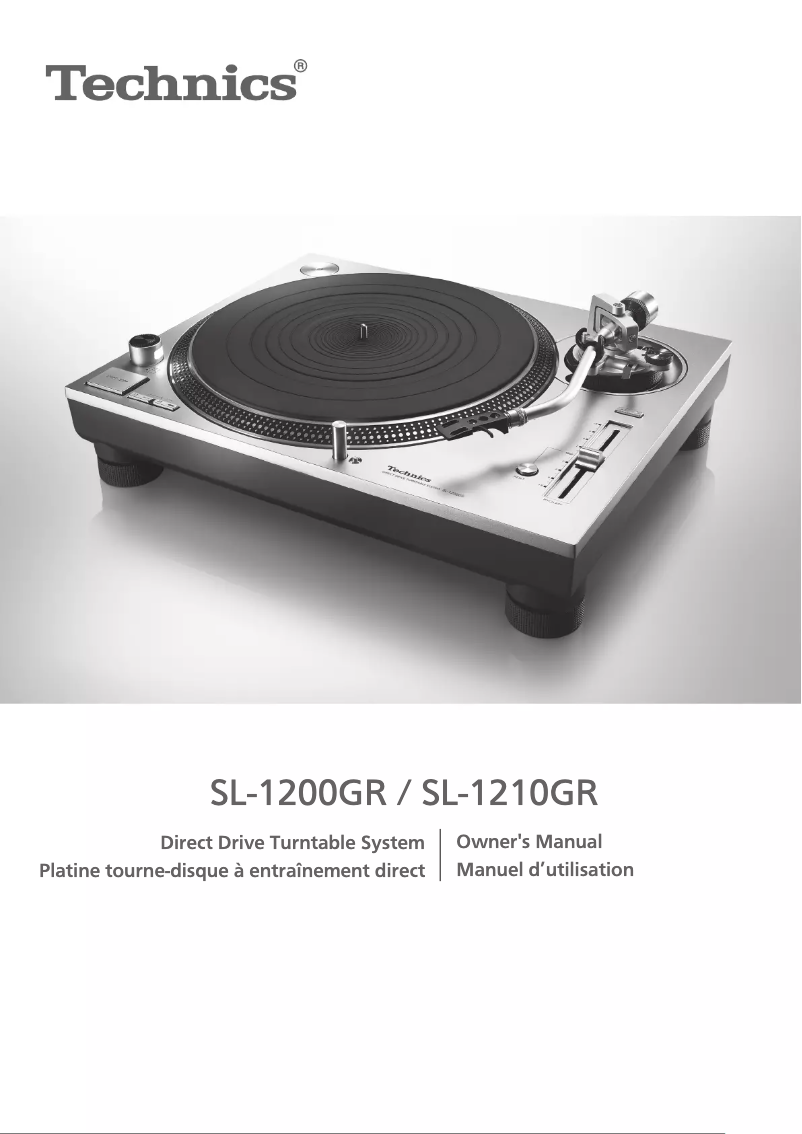 Page n°1 - Manuel utilisateur Technics SL-1210GR