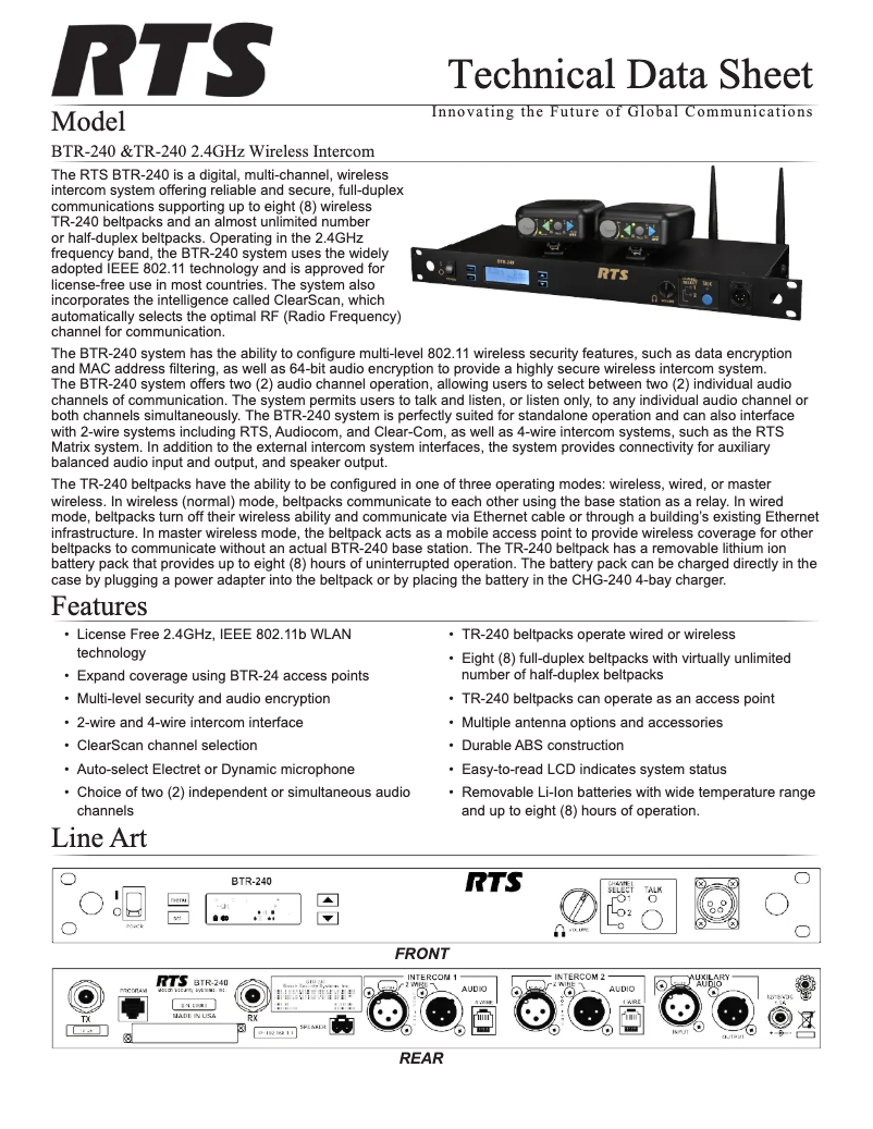 Image de la première page du manuel de l'appareil BTR-240