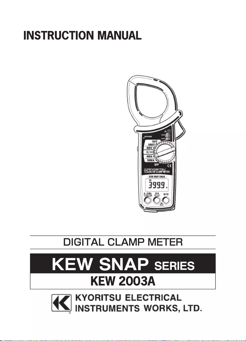 Página 1 del manual Manual de usuario Kyoritsu KEW 2003A