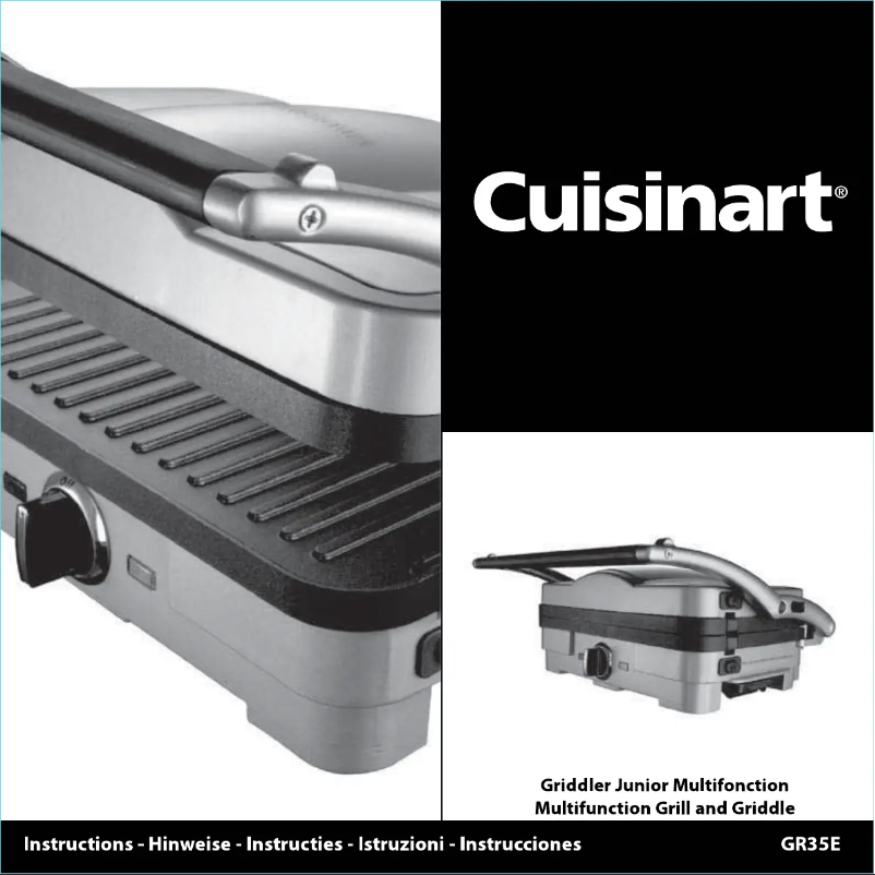 Image de la première page du manuel de l'appareil Griddler Junior GR35E