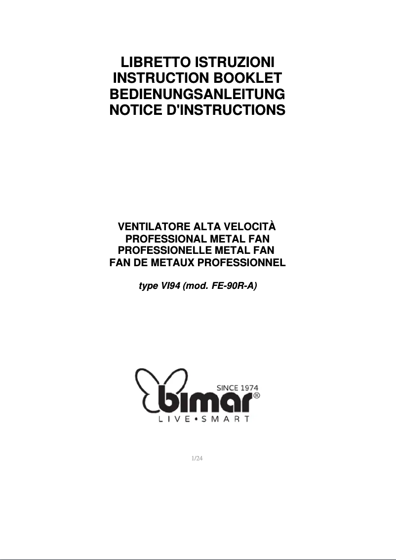 Page 1 of the manual User Manual Bimar VI94