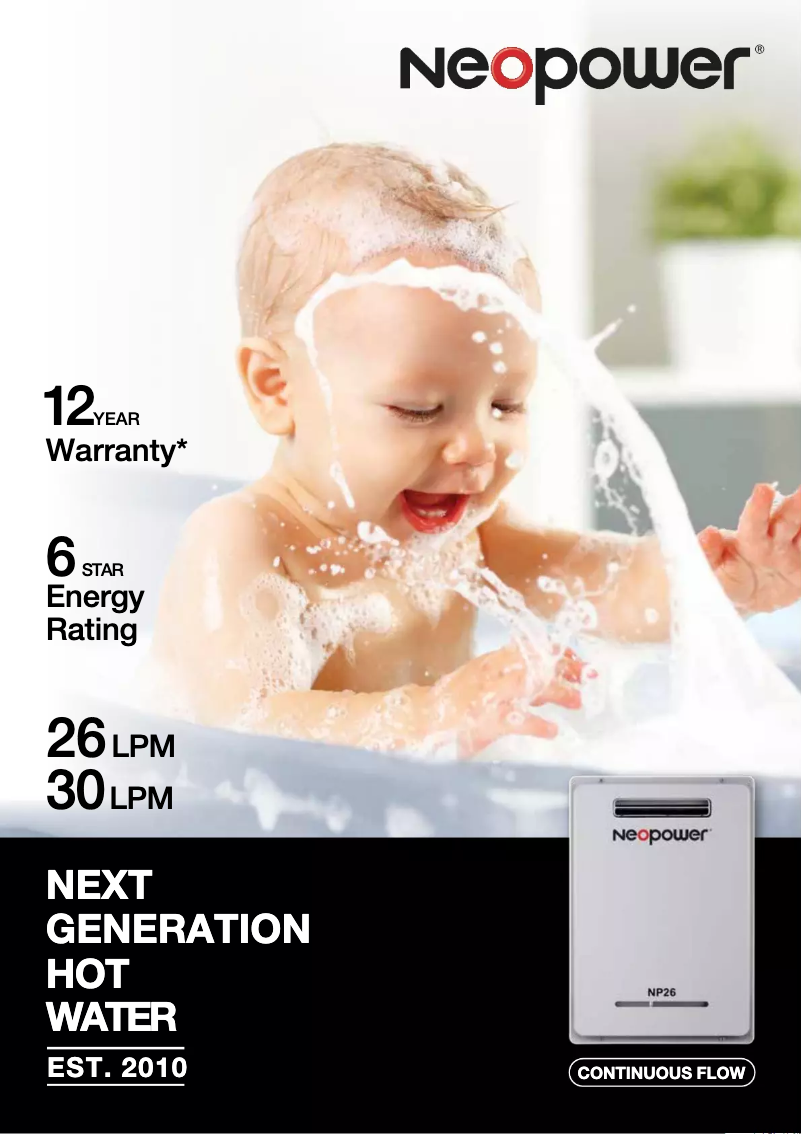 Page 1 de la notice Manuel utilisateur Neopower Continuous Flow NP26
