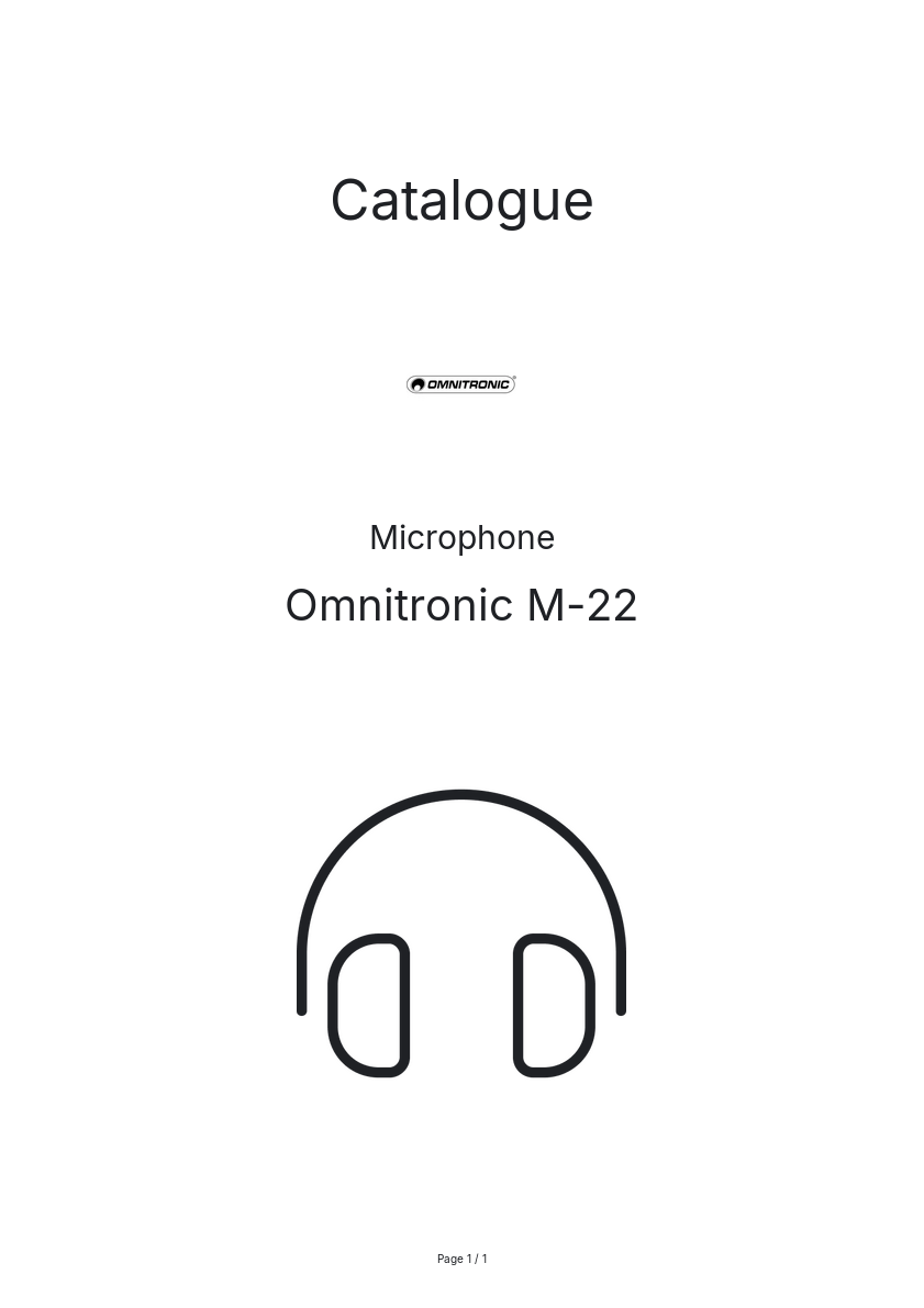 Page n°1 - Catalogue Omnitronic M-22
