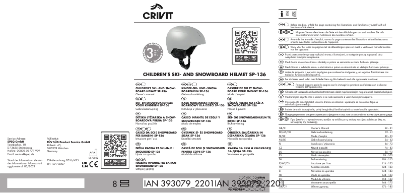 Page 1 de la notice Manuel utilisateur Crivit IAN 358820