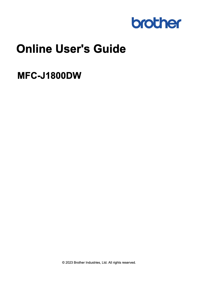 Page n°1 - Manuel utilisateur Brother MFC-J1800DW