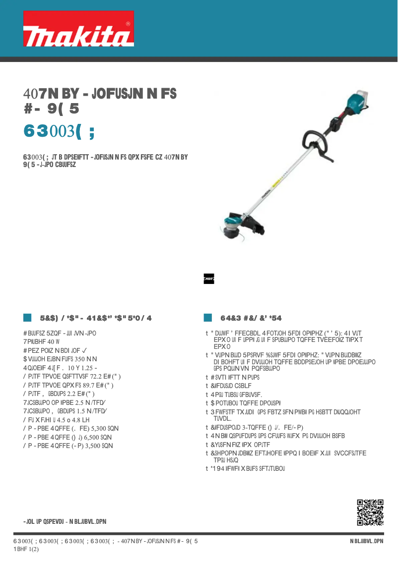 Page n°1 - Fiche technique Makita UR003GZ