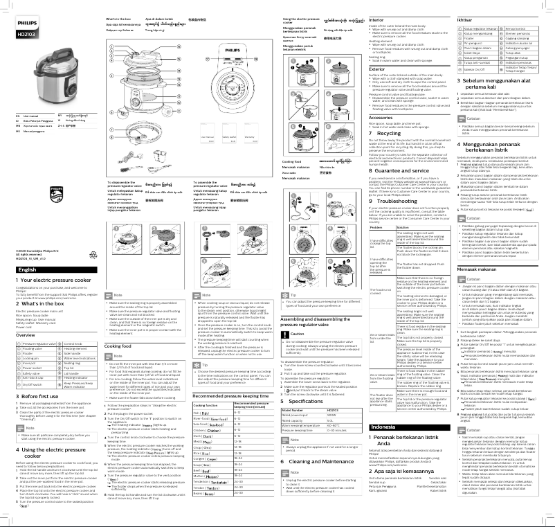 Image de la première page du manuel de l'appareil Daily Collection HD2103