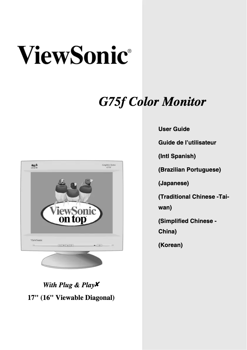 Página 1 del manual Manual de usuario Viewsonic G75f