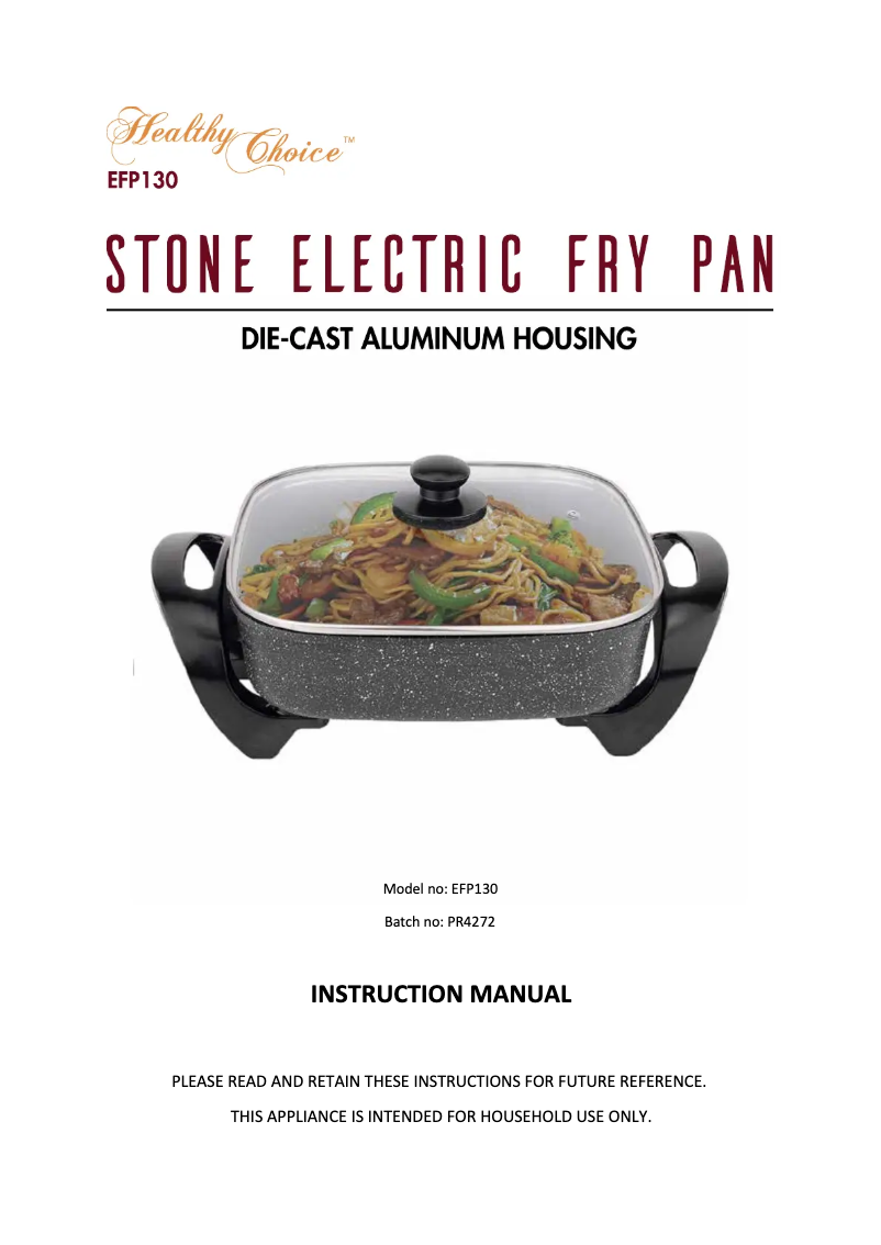 Image de la première page du manuel de l'appareil EFP130