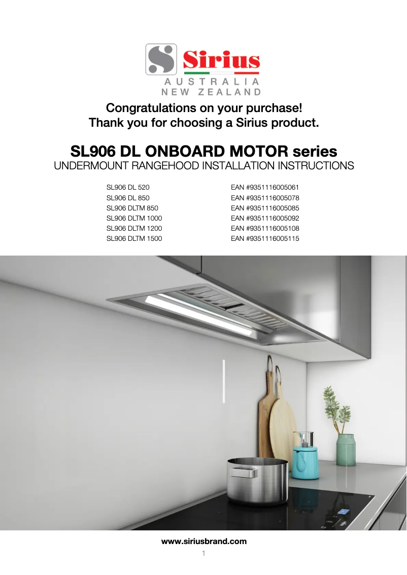 Page n°1 - Manuel utilisateur Sirius SL906DLTM100