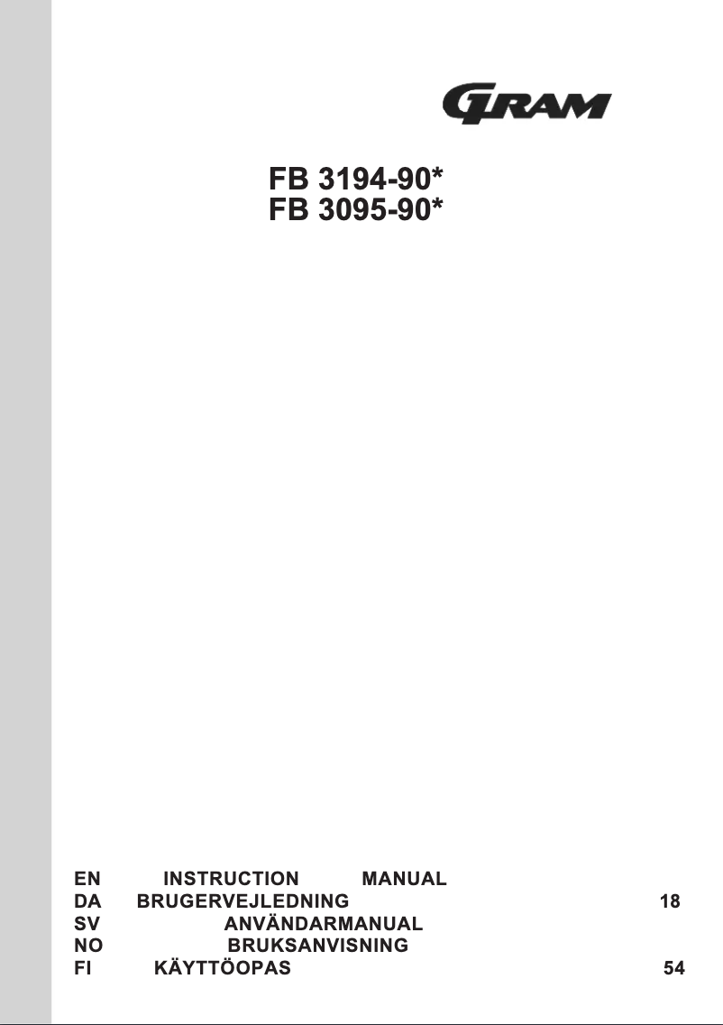 Page 1 de la notice Mode d'emploi Gram FB 3095-90/1