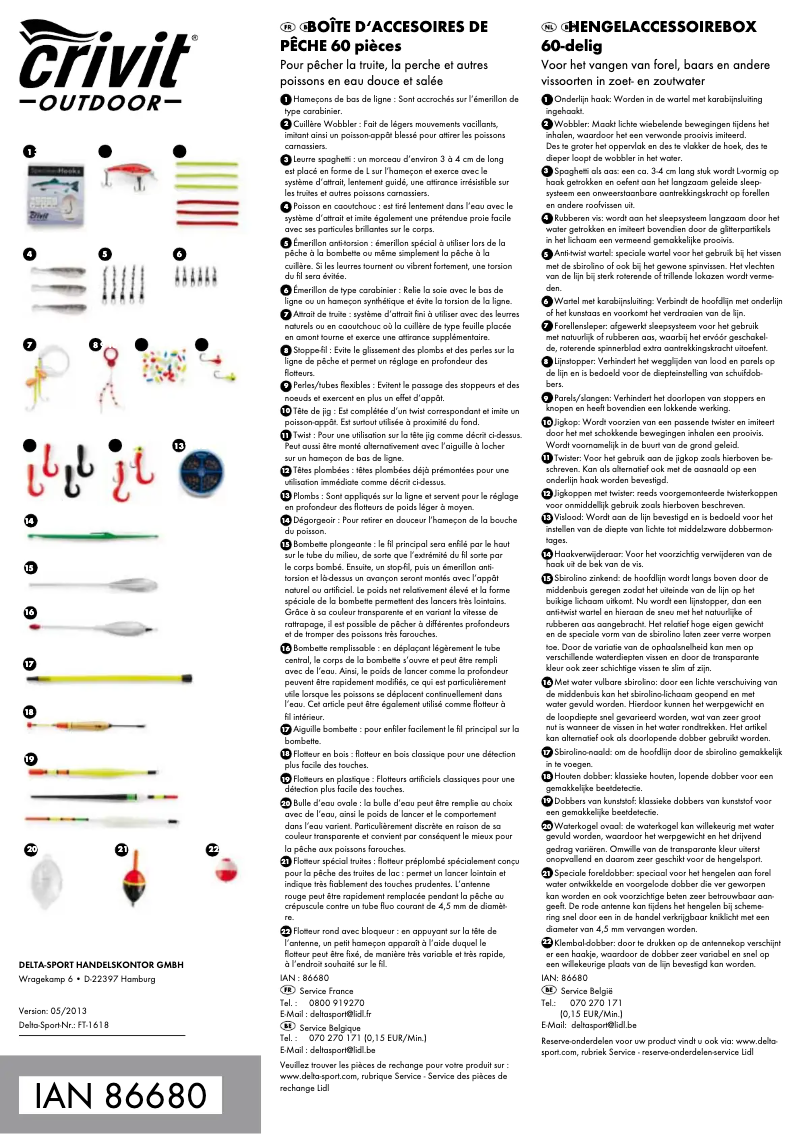 Page n°1 - Manuel utilisateur Crivit IAN 86680