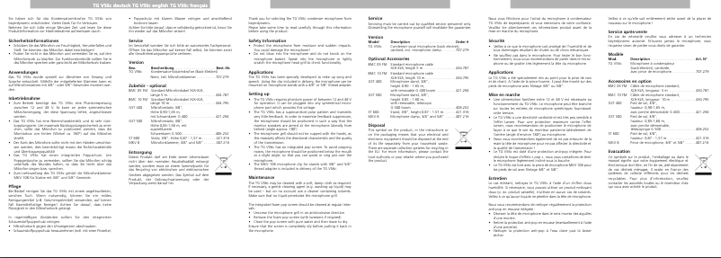 Page 1 de la notice Manuel utilisateur Beyerdynamic TG V56c