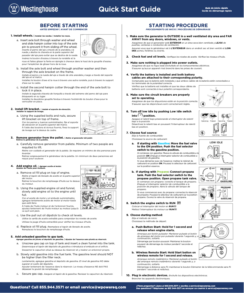 Image de la première page du manuel de l'appareil WGen12000DFc