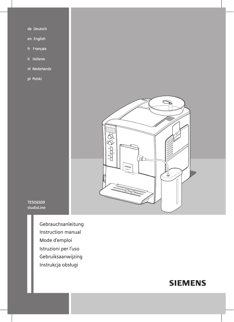 Page n°1 - Manuel utilisateur Siemens TE509S09