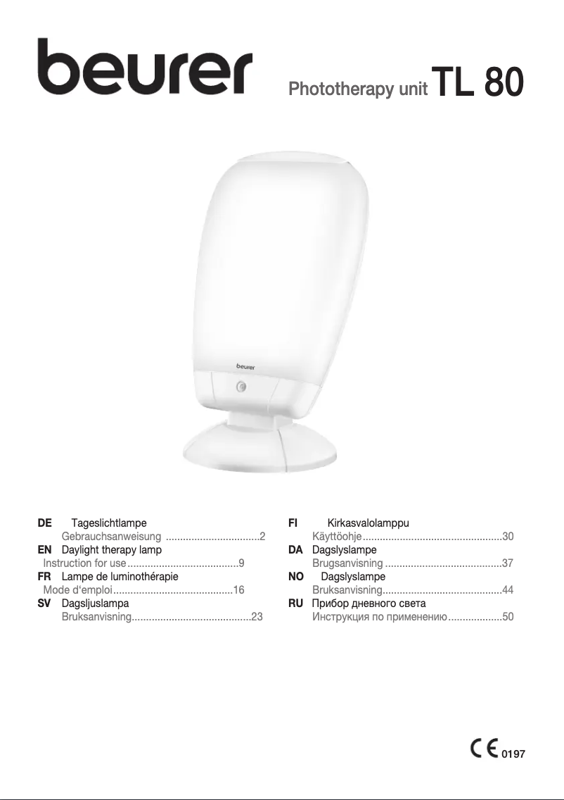 Page 1 de la notice Manuel utilisateur Beurer TL 80