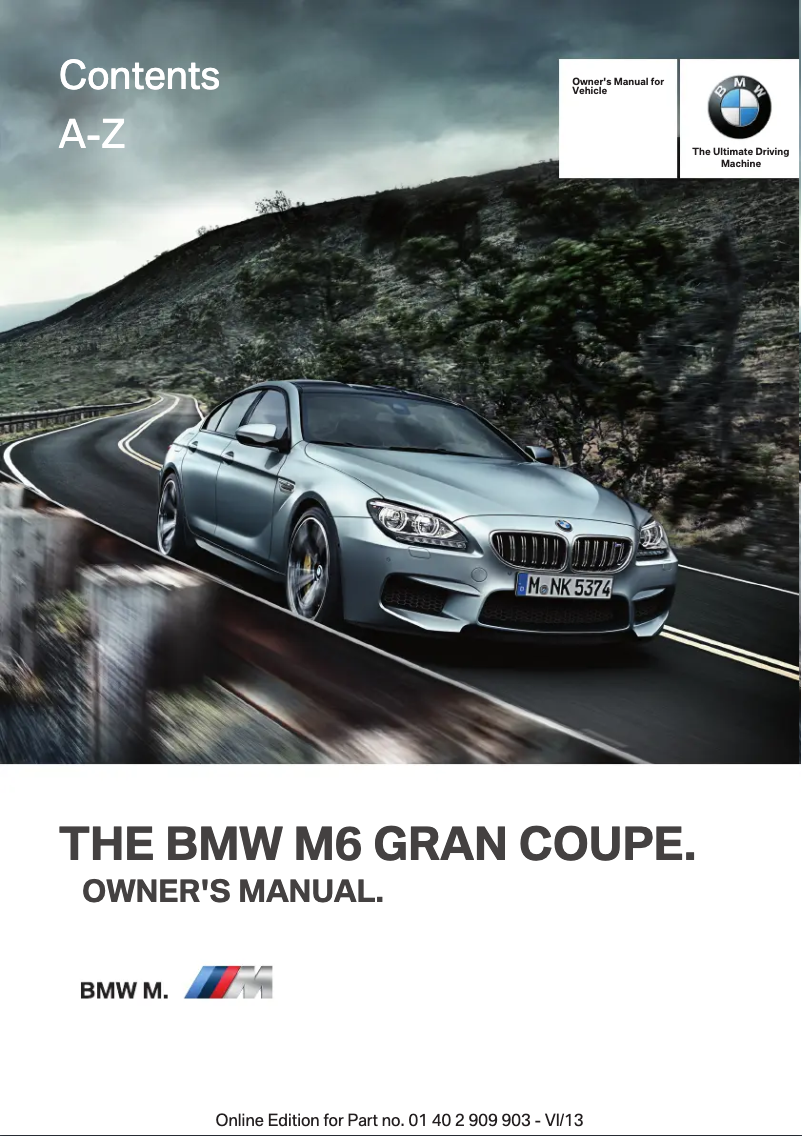 Page 1 de la notice Manuel utilisateur BMW M6 Gran Coupe (2014)