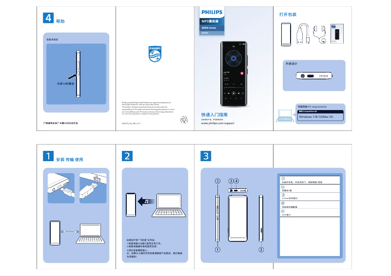 Page 1 de la notice Manuel utilisateur Philips SA5316