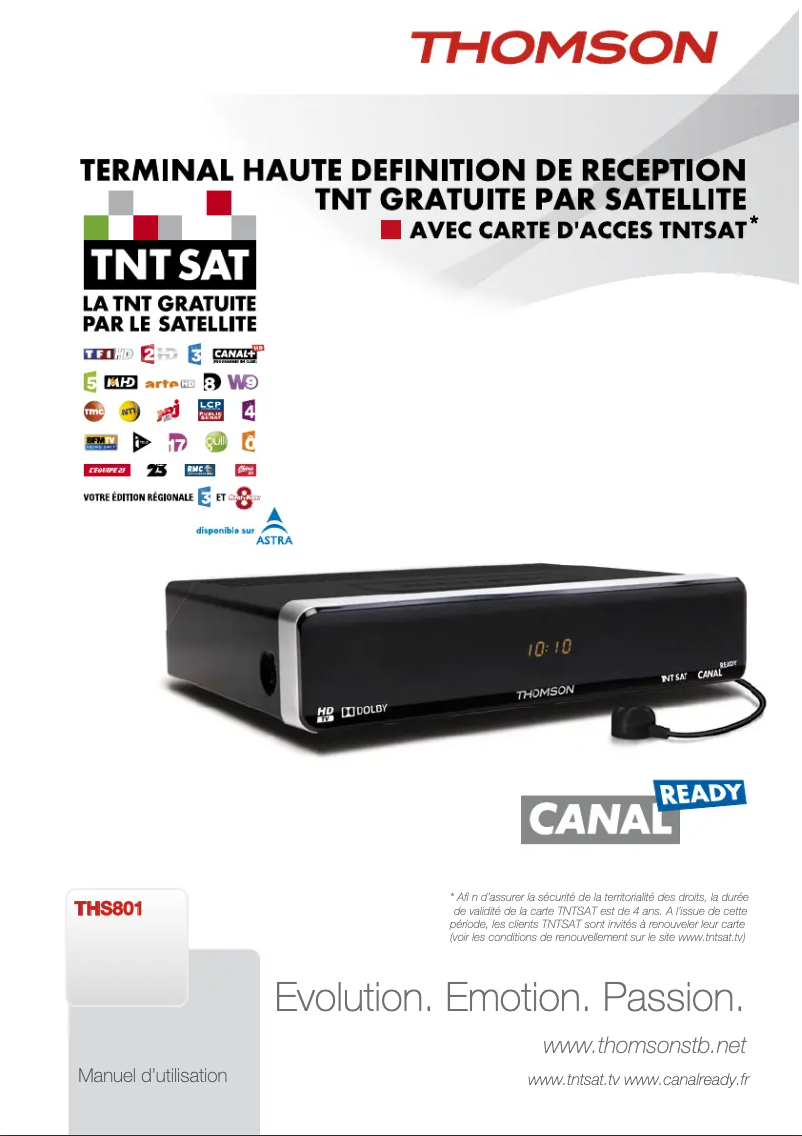 Image de la première page du manuel de l'appareil THS801