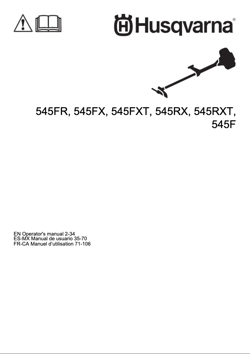 Page n°1 - Manuel utilisateur Husqvarna 545F