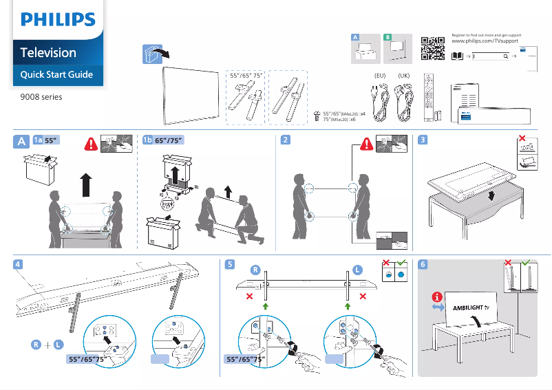 Page n°1 - Guide de démarrage rapide Philips 75PML9008