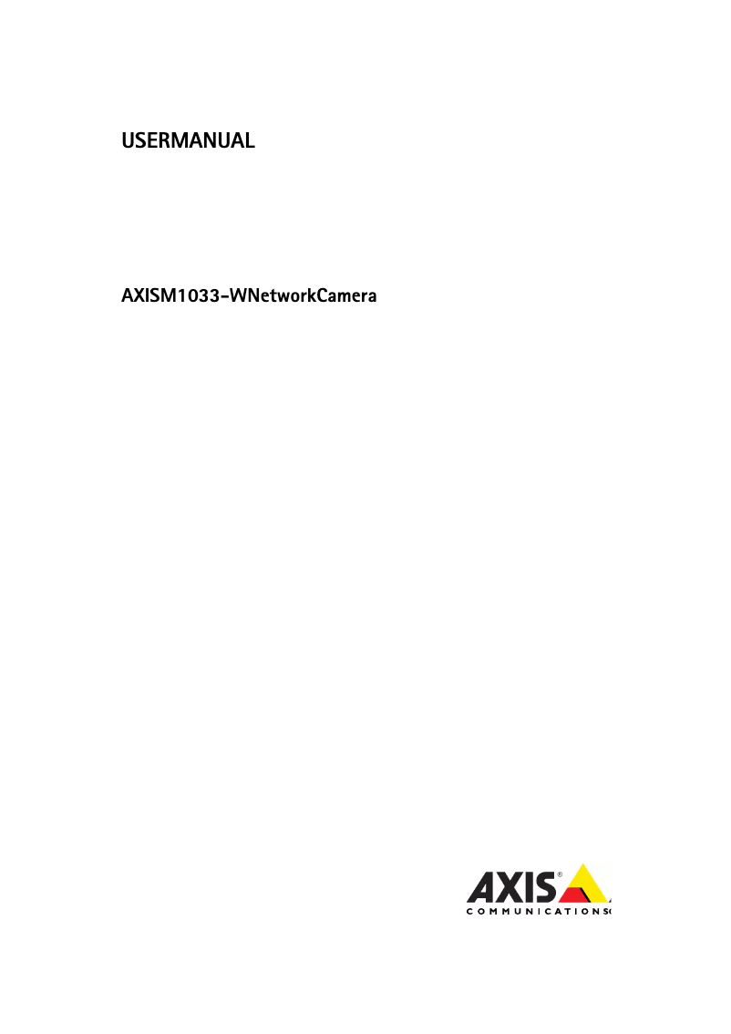 Page 1 de la notice Manuel utilisateur Axis M1033