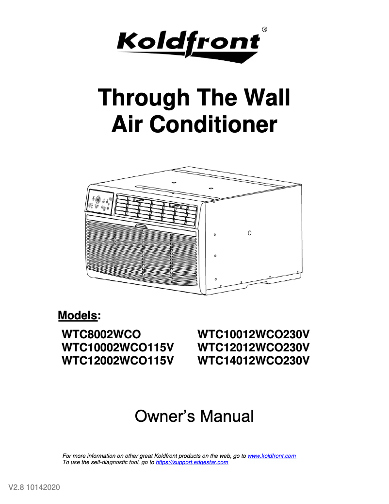 Image de la première page du manuel de l'appareil WTC10012WCO230V