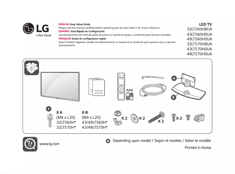 Página 1 del manual Manual de usuario LG 49LT560H