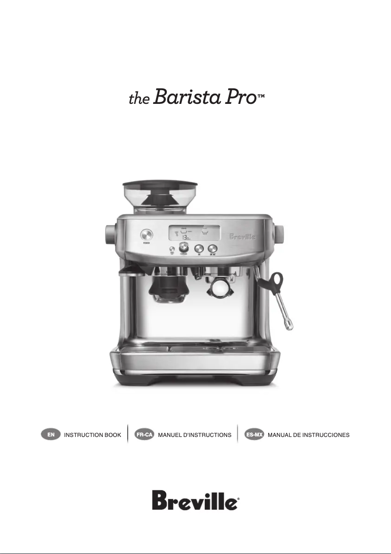 Page n°1 - Manuel utilisateur Breville the Barista Pro BES878