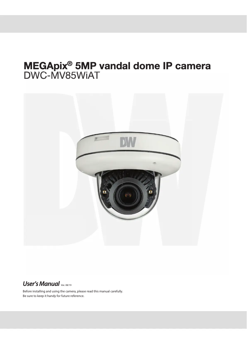 Image de la première page du manuel de l'appareil MegaPix DWC-MV85WiAT