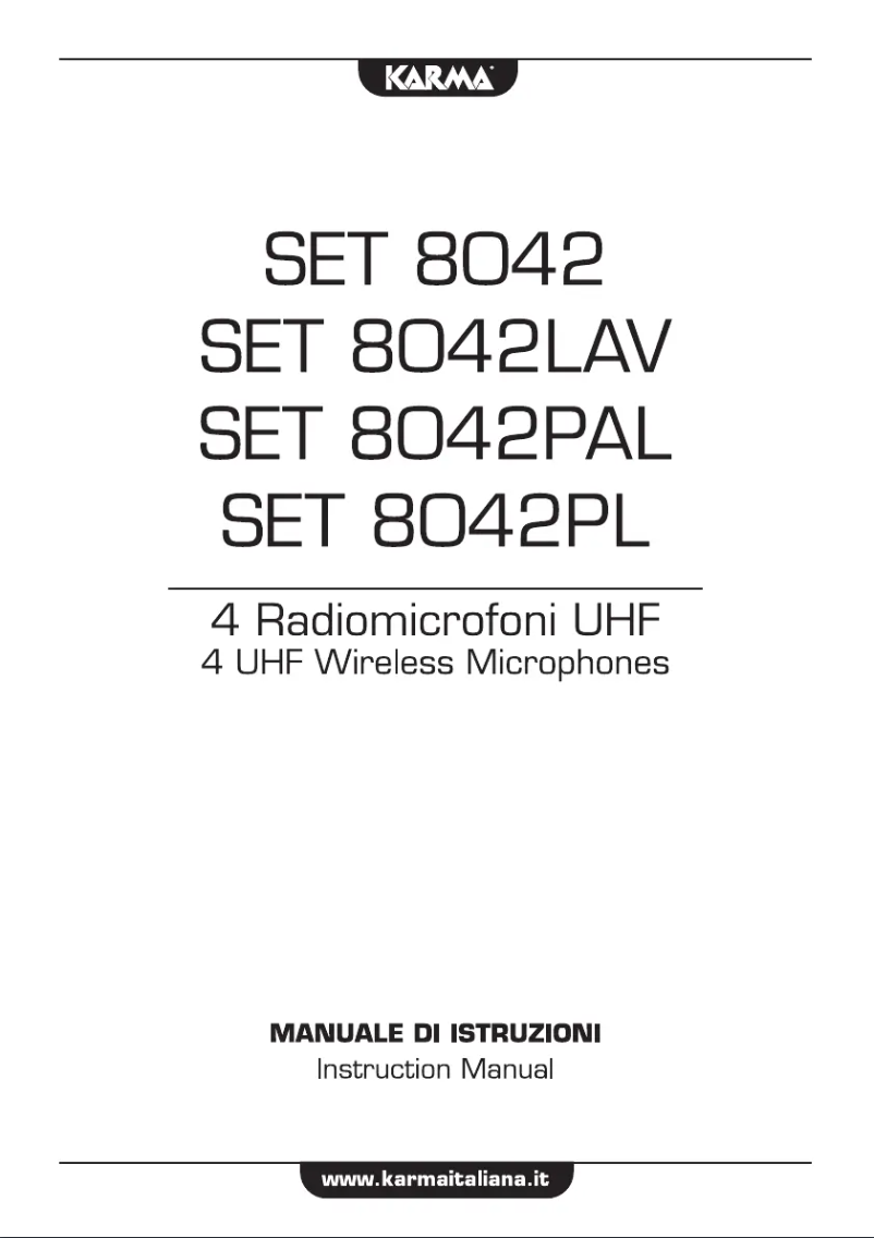 Page n°1 - Manuel utilisateur Karma SET 8042LAV