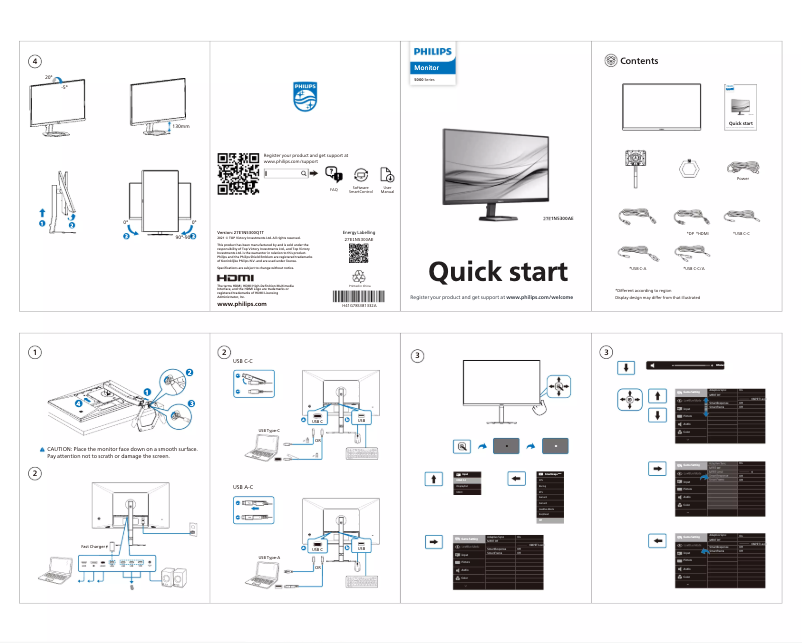 Page 1 de la notice Guide de démarrage rapide Philips 27E1N5300AE