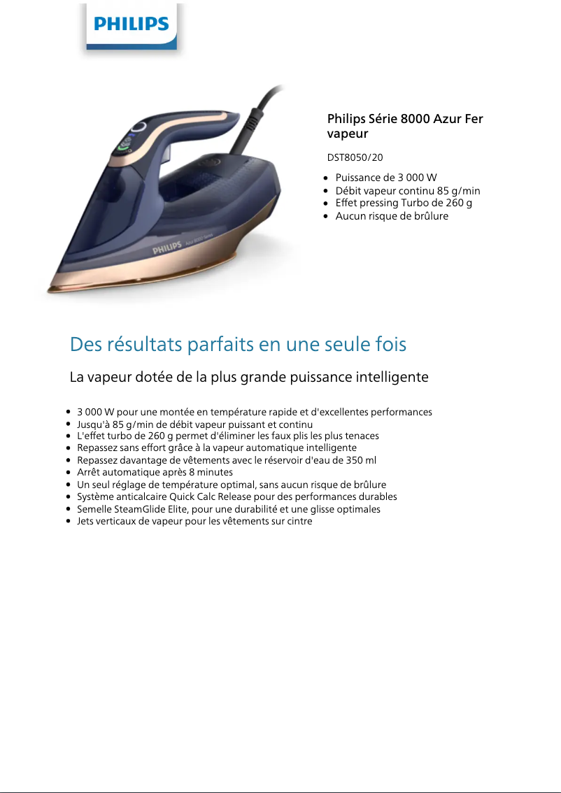 Page 1 of the manual User Manual Philips Azur 8000 Series DST8050