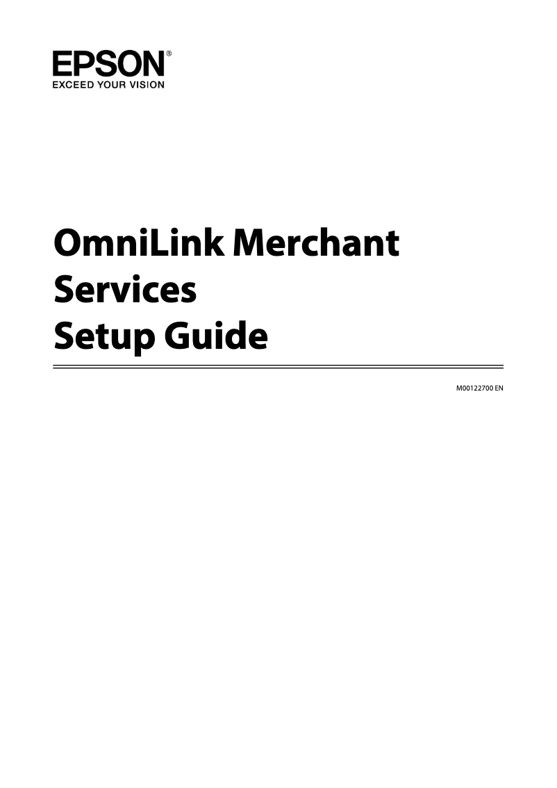 Page n°1 - Guide d'installation Epson OmniLink Merchant Services