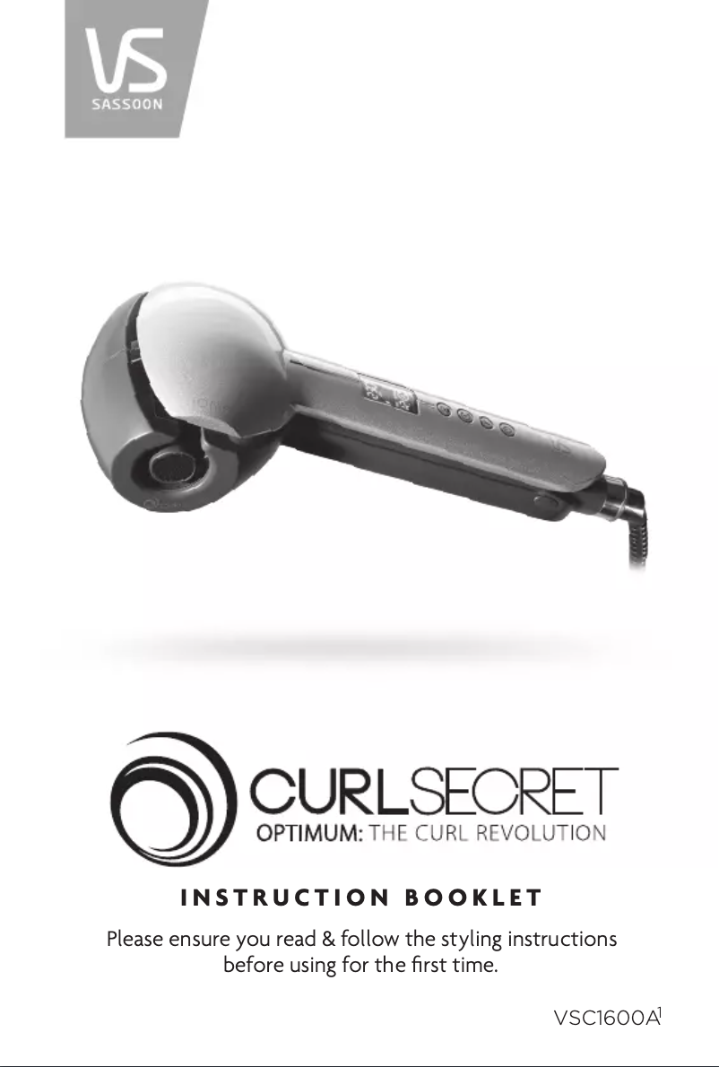 Page n°1 - Manuel utilisateur VS Sassoon Curl Secret Optimum VSC1600A