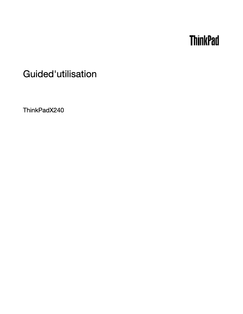 Page 1 de la notice Manuel utilisateur Lenovo ThinkPad X240