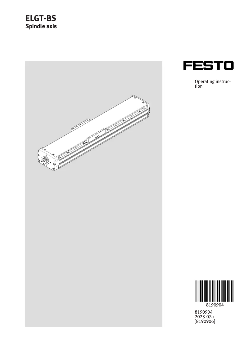 Page 1 de la notice Manuel utilisateur Festo ELGT-BS-160-900-20P