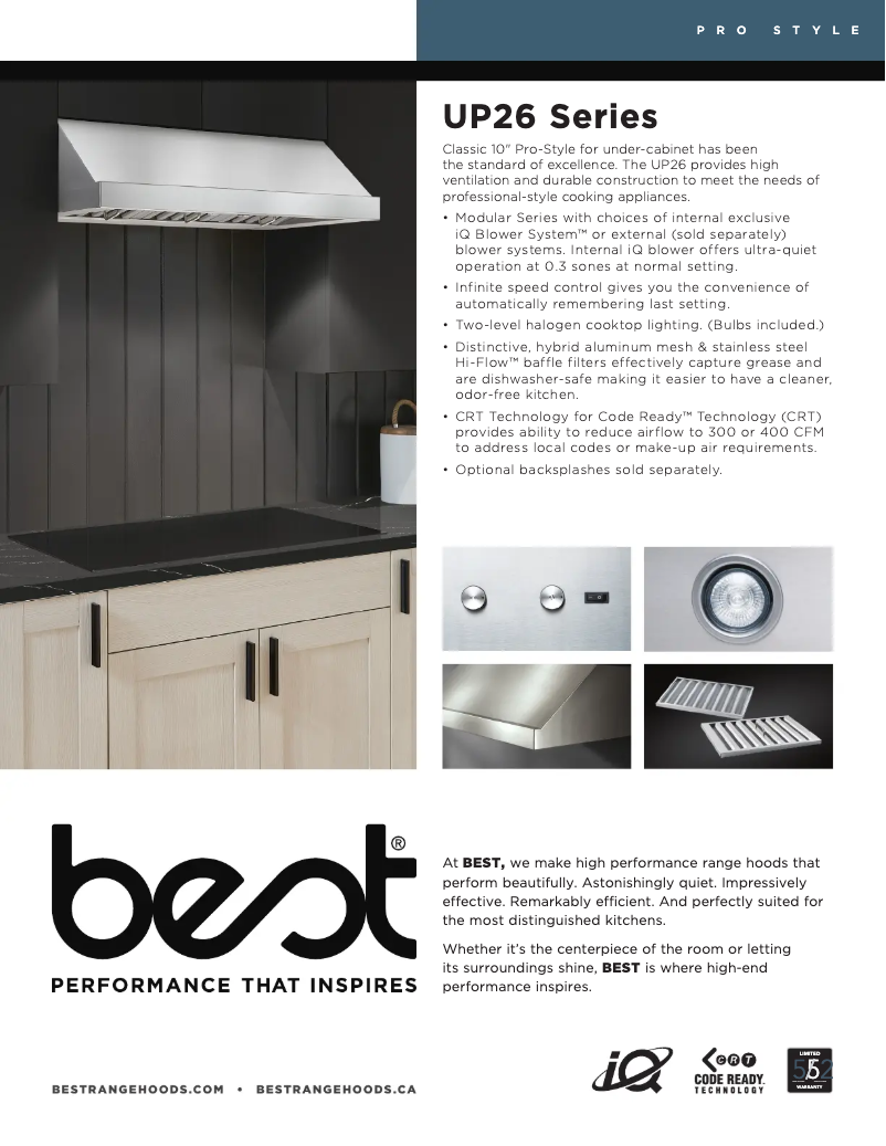 Page n°1 - Fiche technique Best Classico UP26M48SB