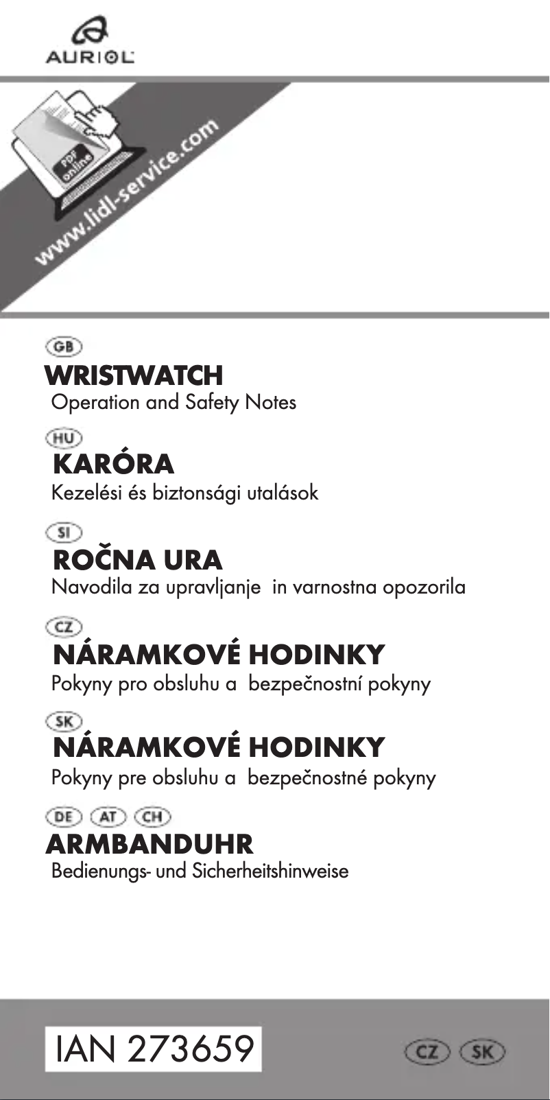 Página 1 del manual Manual de usuario Auriol IAN 273659