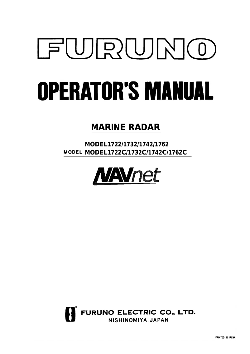 Page n°1 - Manuel utilisateur Furuno 1722C