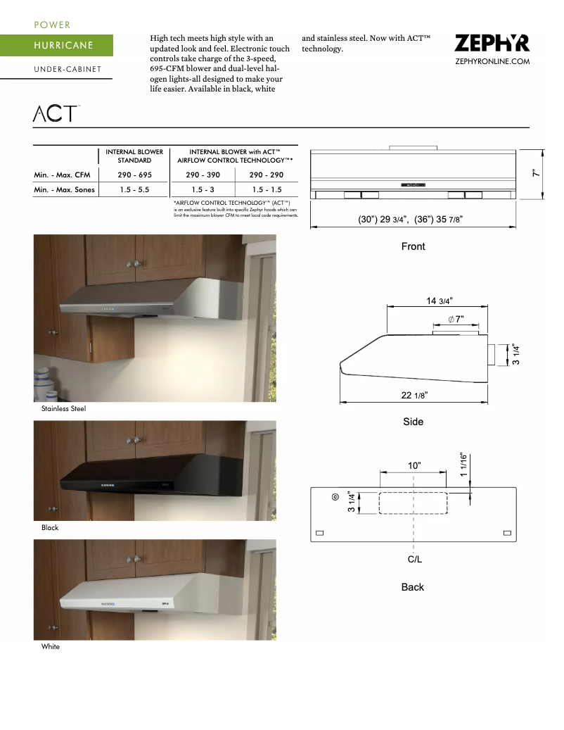 Page n°1 - Fiche technique Zephyr AK2536BB